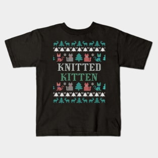 Knitted Kitten Kids T-Shirt